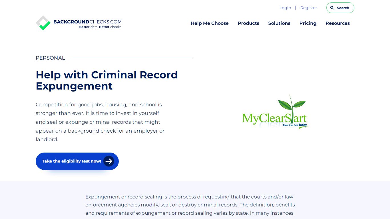 Help with Criminal Record Expungement - background checks